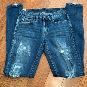 KanCan medium wash distressed skinny jeans